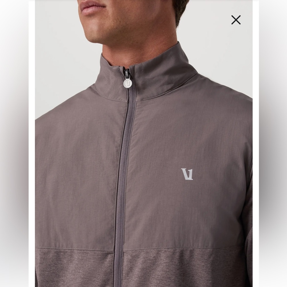 Vuori Sunday Element Track Jacket heather grey mens size medium nwot - Picture 3 of 9